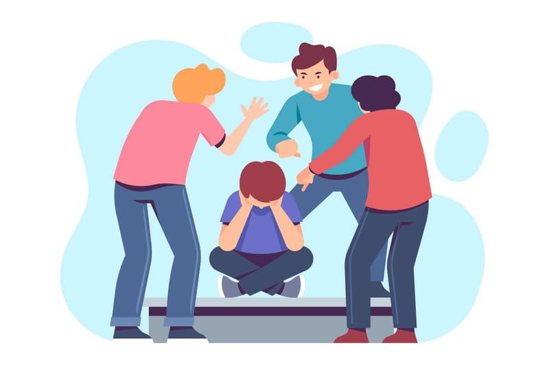 Un grupo se burla de otra persona