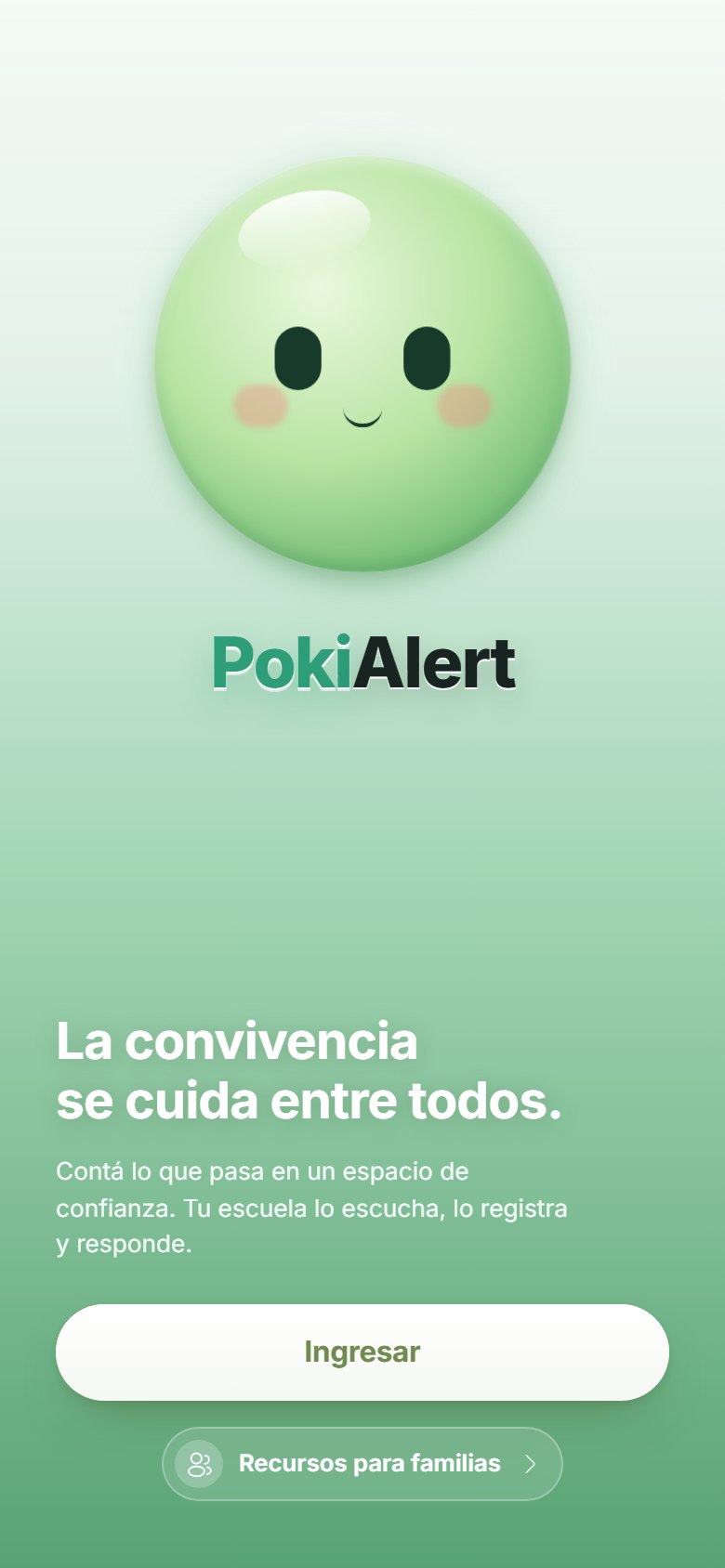 Pantalla de bienvenida de PokiAlert